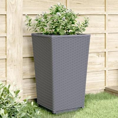 VidaXL Plantenbakken 2 st 32,5x32,5x57 cm polypropeen grijs