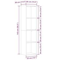 Boekenkast 36x30x114 cm bewerkt hout oud houtkleurig - thumbnail