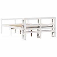 Seniorenbed met hoofdbord massief grenenhout wit 120x200 cm - thumbnail