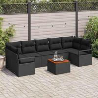 Tuinbankenset met opslag 8 pcs Zwart poly rattan - thumbnail