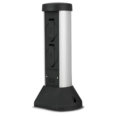 Buitenstopcontact paal kunststof 2 stopcontacten 37cm hoog 2 meter snoer met stekker