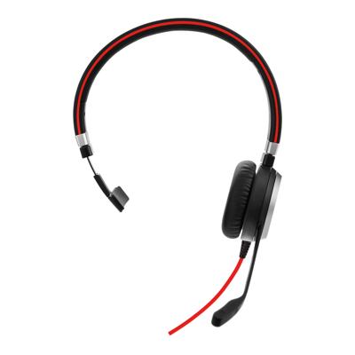 Jabra Evolve 40 MS Mono Headset – Microsoft Teams-gecertificeerde Koptelefoon voor VoIP Softphone met Passieve Noise Cancelling – USB-C Kabel met Controller – zwart