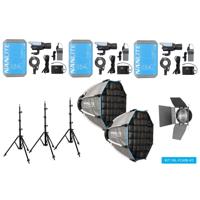 Nanlite FC-60B LED Bi-color Spot Light tripple kit (with case, light stand, fresnel and softbox) - thumbnail
