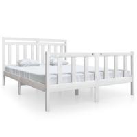 Bedframe massief grenenhout wit 160x200 cm - thumbnail