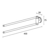 Tiger Handdoekrek Urban 2-Armig Zwart - thumbnail