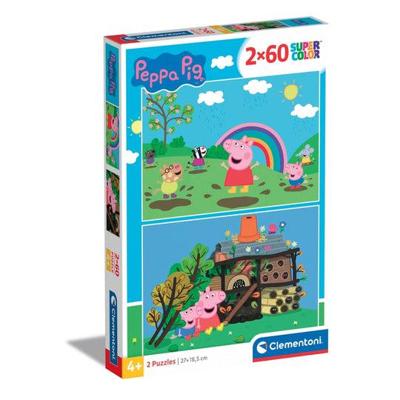Clementoni legpuzzel - peppa pig, 2x60st.