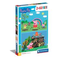Clementoni legpuzzel - peppa pig, 2x60st. - thumbnail