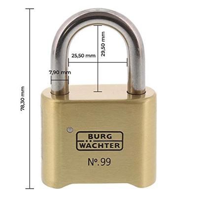 Burg Wächter No. 99 Ni 50 SB Hangslot Messing Cijferslot