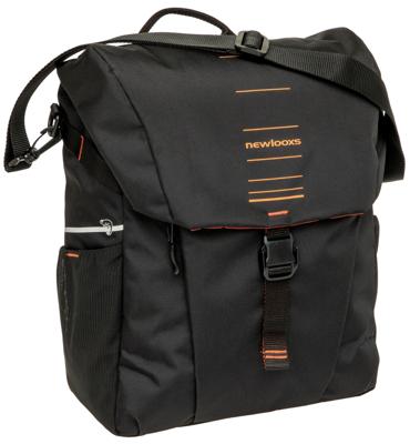 Enkele fietstas New Looxs Vigo Single - 20 liter - 30 x 19 x 40 cm - Black-Orange
