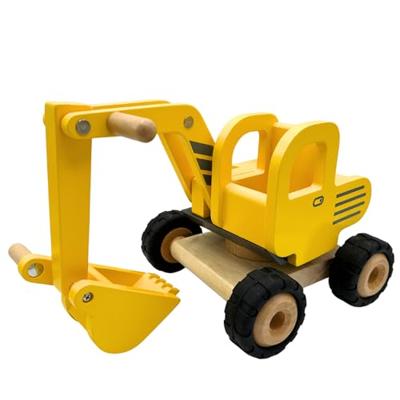 Goki houten graafmachine geel