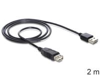 Delock 83371 Verlengkabel EASY-USB 2.0 Type-A male > USB 2.0 Type-A female zwart 2 m - thumbnail