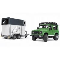 Bruder Landrover Defender met trailer - thumbnail