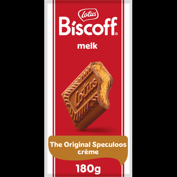 Lotus Biscoff speculoos melk chocoladereep speculoos vulling 180 g bij Jumbo Lotus Biscoff speculoos melk chocoladereep speculoos vulling 180 g bij Jumbo