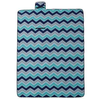 Picknickkleed opvouwbaar golven 200x150 cm fluweel blauw Picknickkleed opvouwbaar golven 200x150 cm fluweel blauw