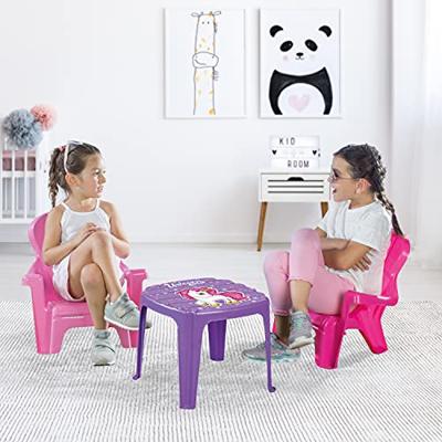 Dolu unicorn roze tafel met stoeltjes