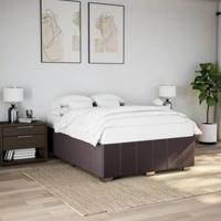 Bedframe zonder matras stof donkerbruin 140x200 cm - thumbnail