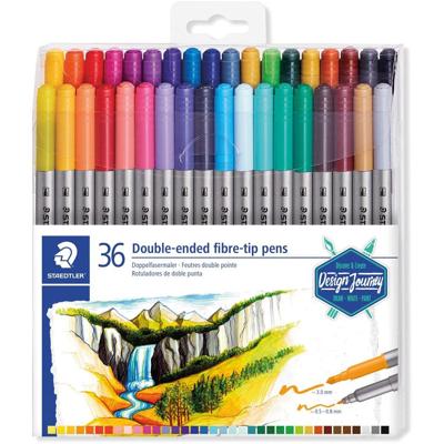 Kleurstift Staedtler 3200 dubbele punt fijn en ultrafijn etui à 36 kleuren Kleurstift Staedtler 3200 dubbele punt fijn en ultrafijn etui à 36 kleuren