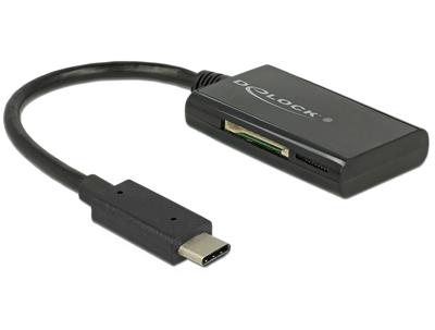 DeLOCK USB 3.1 Gen 1 Card Reader USB Type-C male 4 Slots kaartlezer