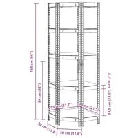 VidaXL Hoekrek 5-laags staal en bewerkt hout antracietkleurig - thumbnail