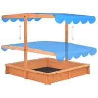 VidaXL Zandbak met verstelbaar dak 115x115x115 cm vurenhout - thumbnail