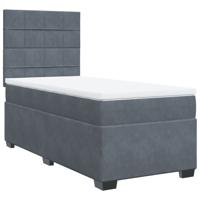 Boxspring met matras fluweel donkergrijs 100x200 cm - thumbnail