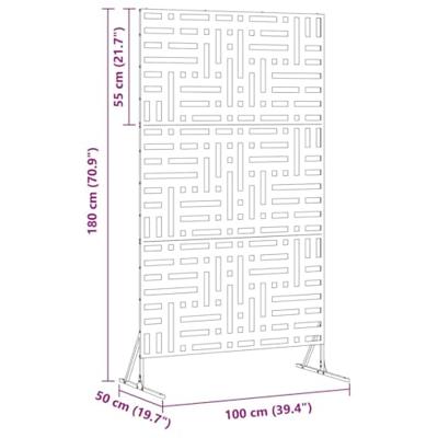 VidaXL Privacyscherm zwart 100 x 50 x 180 cm staal