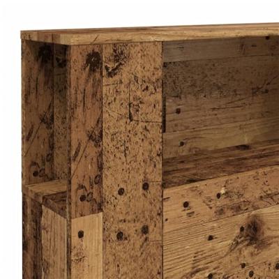 Hoofdbordkast 200x18,5x102,5 cm bewerkt hout oud houtkleurig Hoofdbordkast 200x18,5x102,5 cm bewerkt hout oud houtkleurig