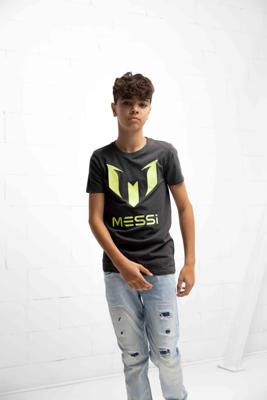 Vingino x Messi Logo T-Shirt Kids Donkergrijs - Maat 116 - Kleur: Donkergrijs | Soccerfanshop