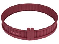 Coox Siliconen quichevorm met glazen bodem (Rood) - thumbnail