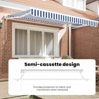 VidaXL Inklapbaar zonnescherm blauw en wit 300 x 200 cm - thumbnail