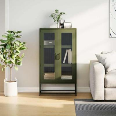Hoge kast 68x39x123 cm staal olijfgroen Hoge kast 68x39x123 cm staal olijfgroen