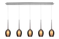 Highlight HanglampBelle nikkel recht 5-lichts smoke glas - H5142.19 - thumbnail
