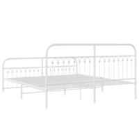 Bedframe met hoofd- en voeteneinde metaal wit 183x213 cm - thumbnail