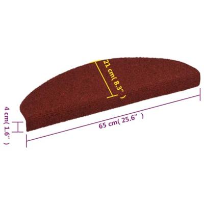 VidaXL Trapmatten zelfklevend 5 st 65x21x4 cm naaldvilt rood