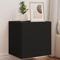 Tv-wandmeubelen met LED-verlichting 2 st 40,5x35x40 cm zwart - thumbnail