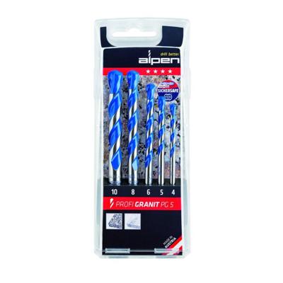 Alpen 25700005100 Granietboorset 5-delig 4 mm, 5 mm, 6 mm, 8 mm, 10 mm Cilinderschacht 1 set(s) Alpen 25700005100 Granietboorset 5-delig 4 mm, 5 mm, 6 mm, 8 mm, 10 mm Cilinderschacht 1 set(s)