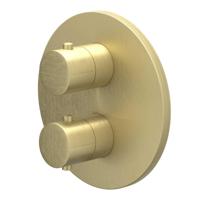 Afbouwdeel IVY Bond Inbouwthermostaat 1 Stopkraan Met Rond Rozet Geborsteld Mat Goud PVD IVY - thumbnail