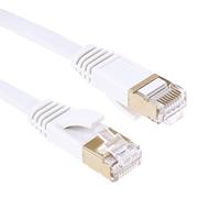 2m Goud verguld hoofd CAT7 High Speed 10Gbps ultra dun plat Ethernet netwerk LAN Kabel - thumbnail