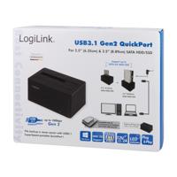 LogiLink QP0027 USB-C 3.1 Gen 2 SATA 6 Gb/s 1 poort Harde schijf-dockingstation 2.5 inch, 3.5 inch - thumbnail