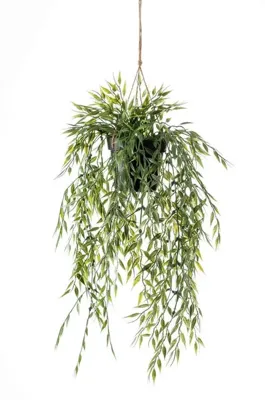 Emerald kunstplant hangend in pot bamboe 50 cm