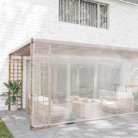 VidaXL Doorzichtig zeildoek met zeilringen 6x8 m polyethyleen - thumbnail