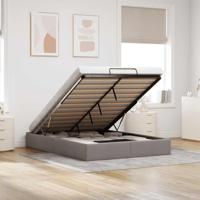 Bedframe zonder matras 140x190 cm stof taupe - thumbnail