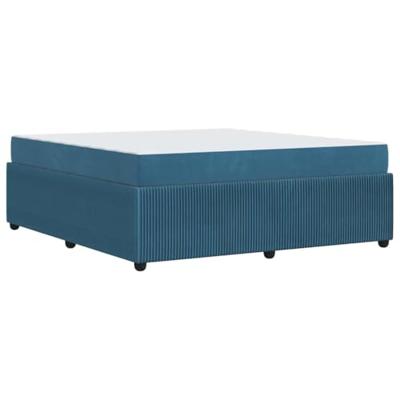 Bedframe met matras met matras Blauw 180 x 200 cm Fluweel