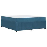 Bedframe met matras met matras Blauw 180 x 200 cm Fluweel - thumbnail