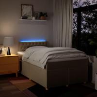 Boxspring met matras stof crèmekleurig 120x200 cm - thumbnail