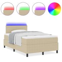 Boxspring bed Lichtgrijs en wit. 203 x 120 x 88 cm - thumbnail