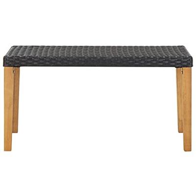 VidaXL Tuinbank 120 cm poly rattan en massief acaciahout zwart