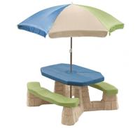 Step2 Naturally Playful Picknicktafel met parasol (aqua) - thumbnail