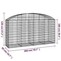 Schanskorf gewelfd 200x50x100/120 cm gegalvaniseerd ijzer - thumbnail
