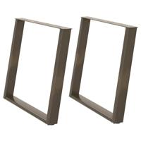 Eettafelpoten 2 st U-vormig 90x(72-73) cm staal naturel - thumbnail